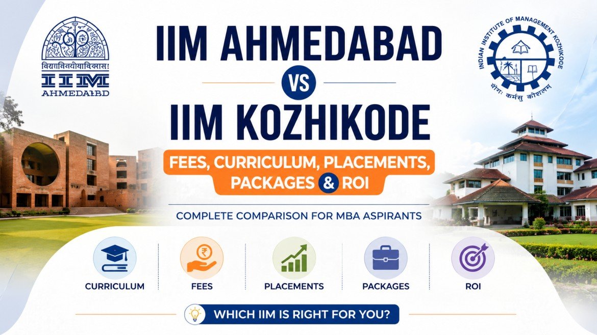 IIM Ahmedabad vs IIM Kozhikode: Fees, Curriculum, Placements, Packages and ROI