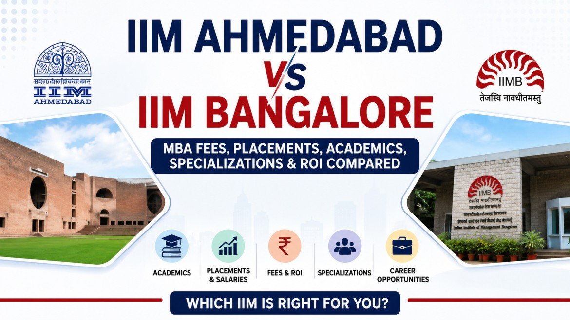 IIM Ahmedabad vs IIM Bangalore: MBA Fees, Placements, Academics, Specializations and ROI Compared